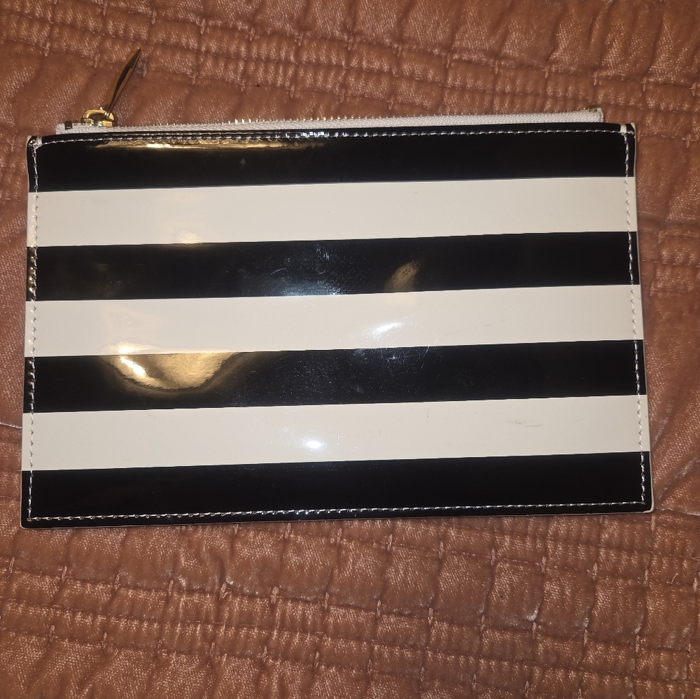 Kate Spade Black and White Striped Clutch - Picture 9 of 10